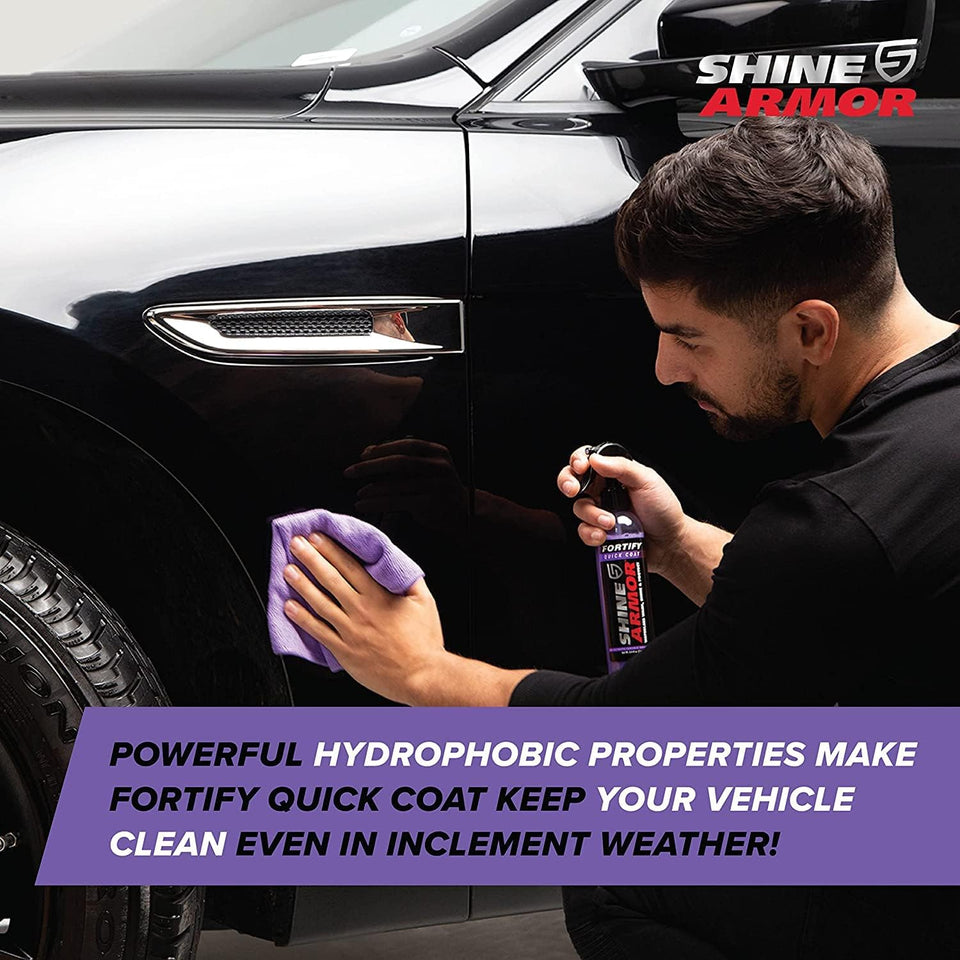Shine Armor Fortify Quick Coat 3-in-1 Ceramic Car Wax Spray and Waterless Car Wash for Maximum Shine and Protection
