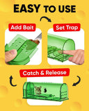 Motel Mouse Humane No Kill Live Catch and Release Mouse Traps, Reusable with Cleaning Brush - 4 Pack