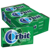Wrigley's Orbit Sugar-Free Spearmint Gum, 12 packs in bulk with 14 pieces each, total 168 pieces