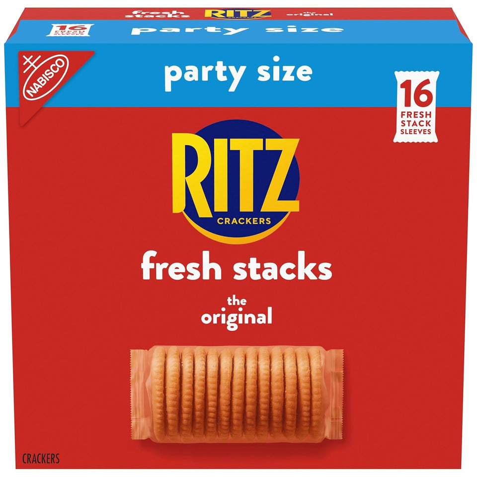 ritz fresh stacks original crackers party size travel snacks 23.7 oz 16 multi snack packs