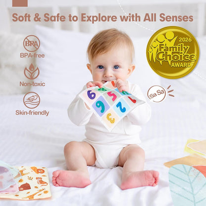 hahaland Baby Tissue Box Toy - Baby Toys 6-12 Months Stocking Stuffers for Babies Montessori Toys for 6 Month Old Must Haves - Boy Girl Shower Gifts 6 9 12 18 Months Old Sensory Pulling Play Scarf Toy