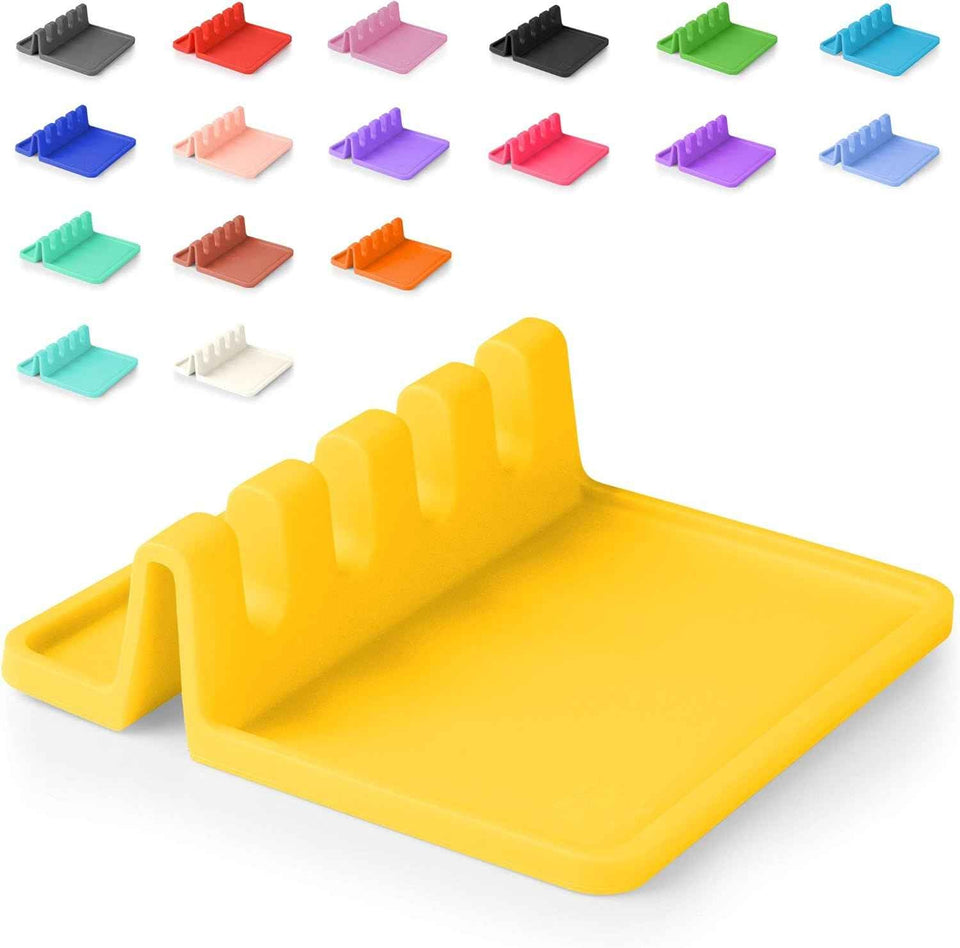 Silicone Utensil Rest with Drip Pad for Multiple Utensils, Heat-Resistant, BPA-Free Spoon Rest & Spoon Holder for Stove Top, Kitchen Utensil Holder for Spoons, Ladles, Tongs & More - by Zulay