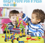 170 Pcs Building Toys for Kids Ages 4-8 with Toy Box Storage, Idea Guide, Building Blocks STEM Toys for 3 4 5 6 7 8 9 Year Old Creative Kids Activity, Christmas Birthday Gifts for Boys Girls