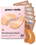 grace & stella Retinol Under Eye Patches for Puffy Eyes & Dark Circles - Restoring Gel Under Eye Masks with Hyaluronic Acid - Purple, 24 Pairs for Women