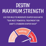 Desitin Maximum Strength Baby Diaper Rash Cream, 40% Zinc Oxide, Hypoallergenic No Added Parabens & Dyes, Protects & Relieves Baby’s Skin for Up to 12 Hours, Prevents Diaper Rash, 4.8 oz Tube