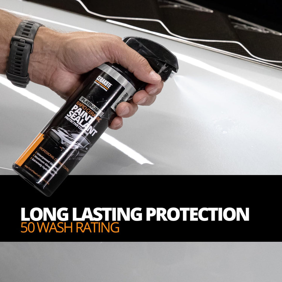 cerakote platinum rapid ceramic paint sealant spray, 14 oz, 50 wash rating, maximum gloss & shine
