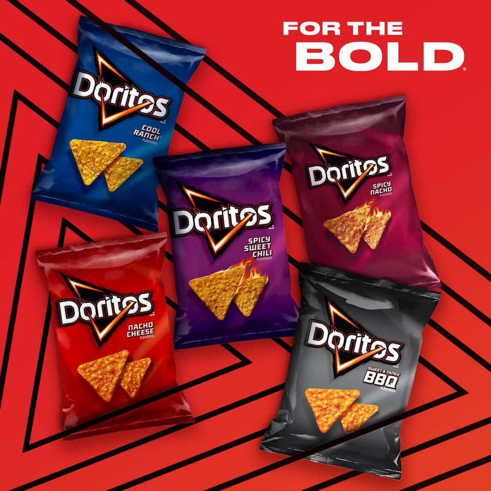 Doritos Flavored Tortilla Chips Variety Pack, 40 bags, assorted flavors, party snack