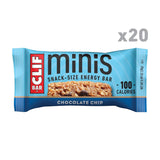 clif bar minis chocolate chip organic oats 4g protein non-gmo plant based snack size energy bars 20 pack