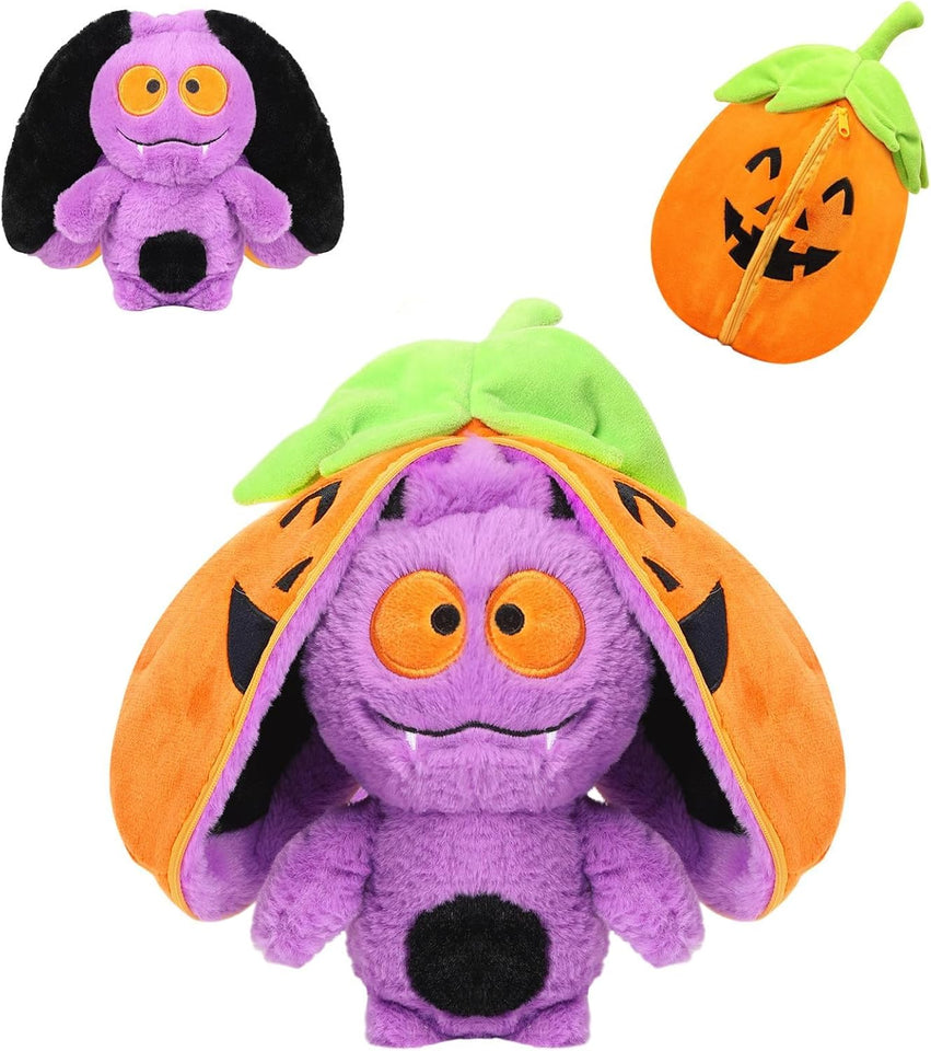 miaodam strawberry bunny reversible cuddle bunny plush zipper transformed rabbit toy