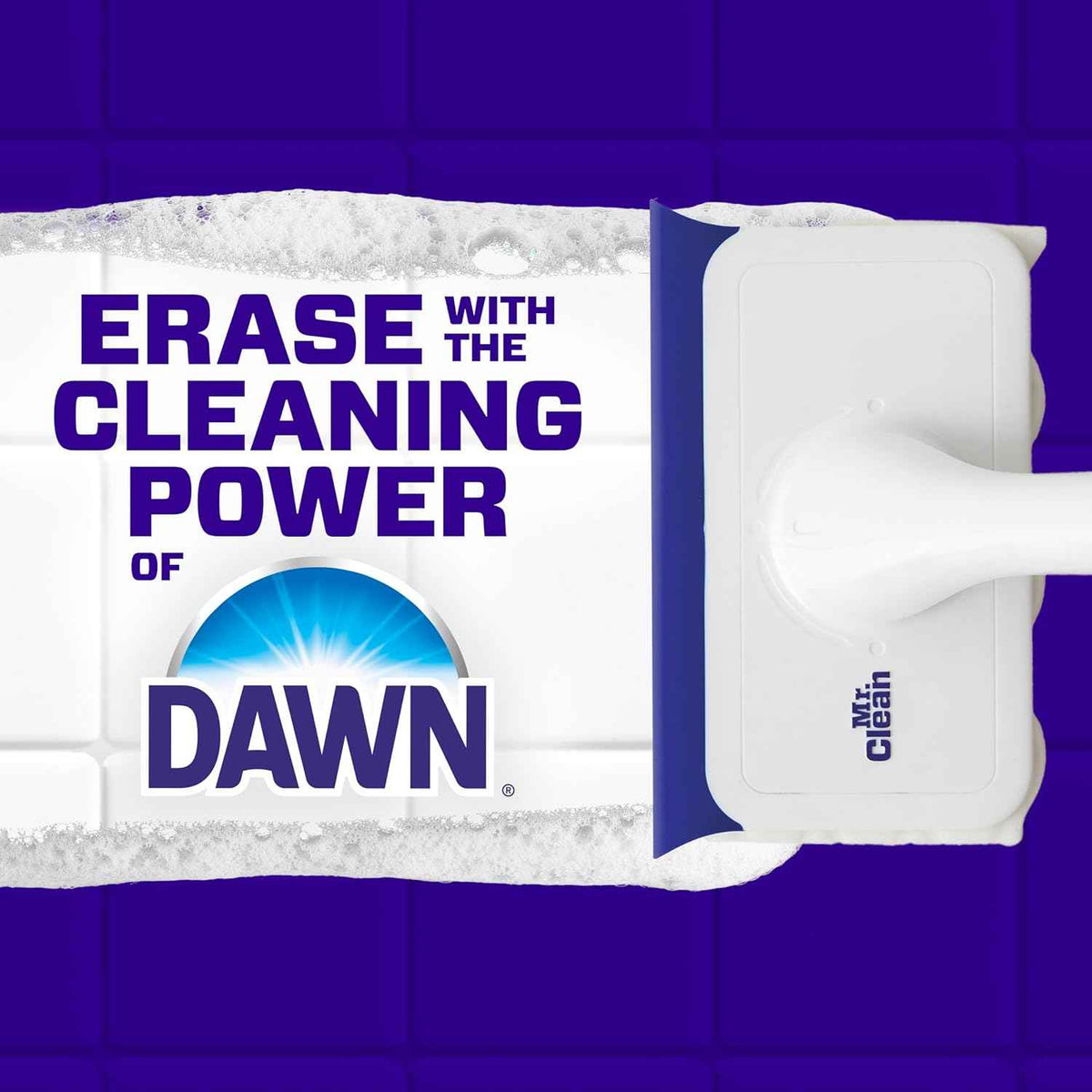 Mr. Clean Magic Eraser Shower & Tub Scrubber, Bathroom Cleaner, All in One Bathroom Cleaner, Lemon Starter Kit, 1 Scrubber & 2 Foaming Magic Erasers