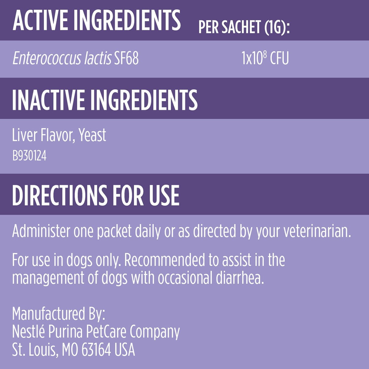 PLrina Pro Plan Veterinary Supplements FortiFlora Daily Probiotics for Dogs, Helps Digestive Gut Health and Diarrhea - 30 ct. Box