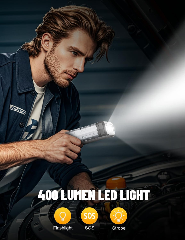sharmeal 3000a portable jump starter for 9.0l gas and 7.0l diesel vehicles with led light