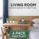 Der Rose 4 Pack Fake Plants Mini Artificial Greenery Potted Plants for Home Decor Indoor Office Table Room Farmhouse Bathroom Decor