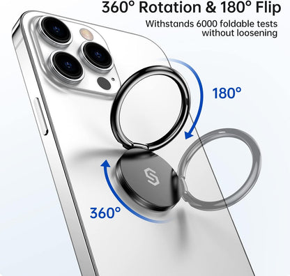 Syncwire Cell Phone Ring Holder Stand, 360 Degree Rotation Finger Ring Kickstand Polished Metal Phone Grip for Magnetic Car Mount
