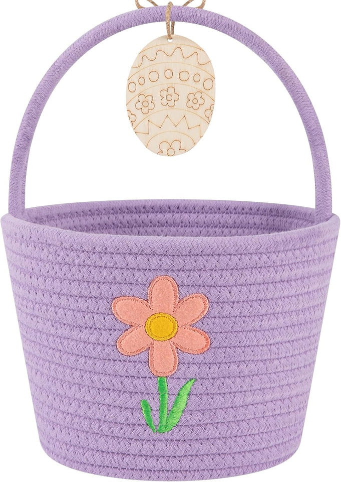 oiahomy-pink-easter-basket-with-handle-personalized-bunny-baskets-for-kids-and-gifts