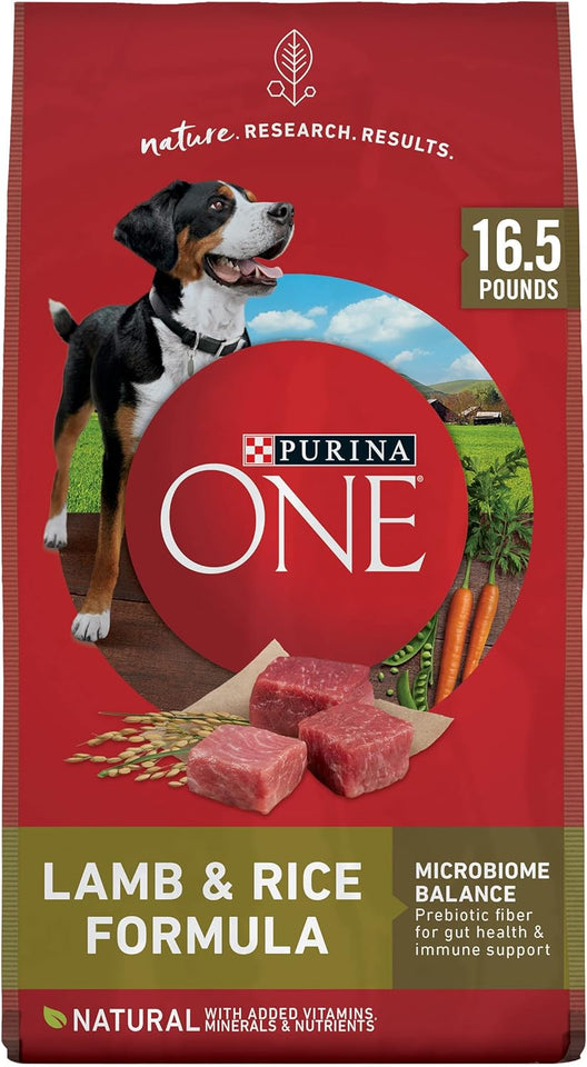 Purina ONE Lamb and Rice Dry Dog Food 16.5 lb Bag with Added Vitamins and Minerals