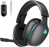 Gtheos 2.4GHz wireless gaming headset for ps5, ps4, nintendo switch and pc with noise canceling mic and 40+hr battery life - white