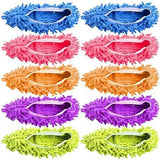 Mop Slippers Shoes 5 Pairs (10 Pieces) - Microfiber Cleaning House Mop Slippers Floor Cleaning Tools Shoe Cover Soft Washable Reusable Microfiber Foot Socks Floor Cleaning Tools Shoe Cover
