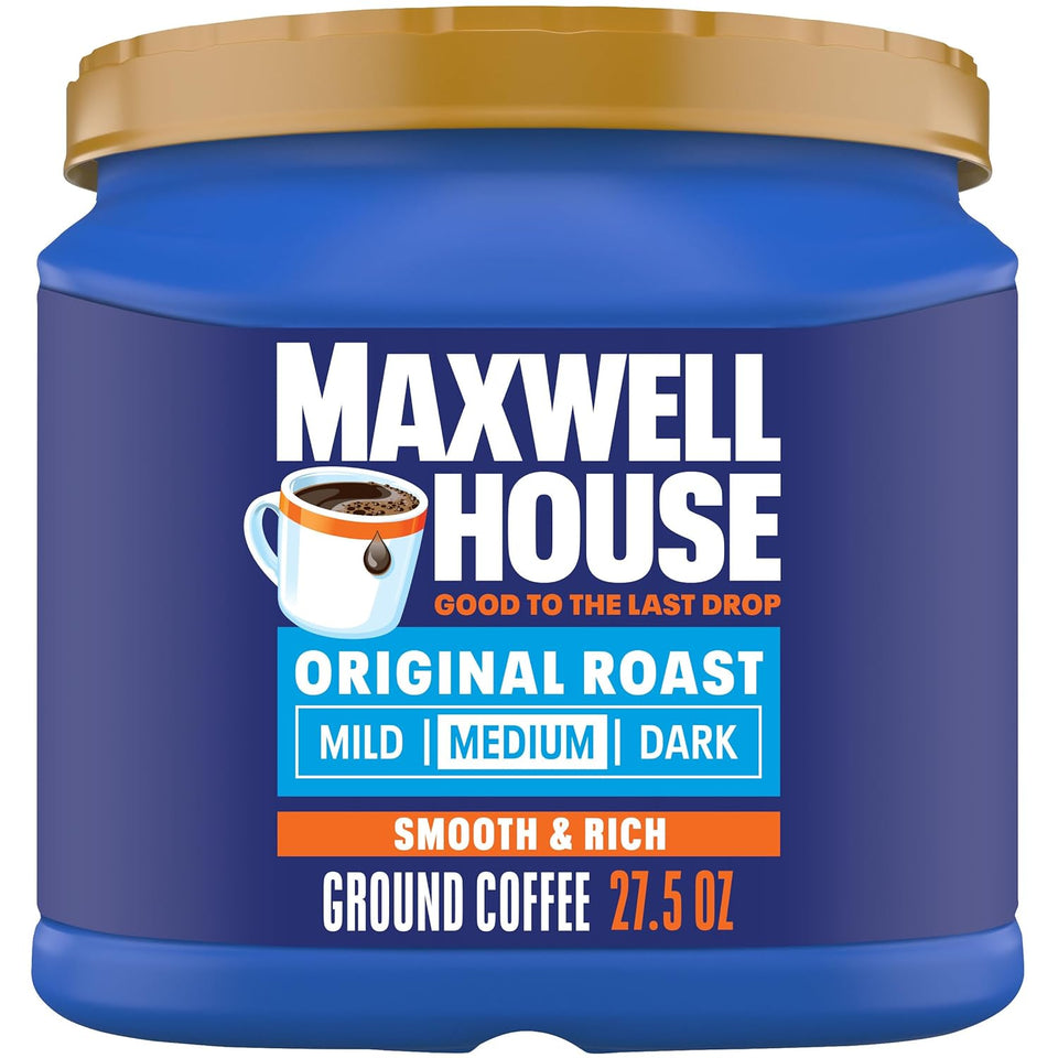 Maxwell House 27.5oz Ground Coffee, Medium Original Roast, 27.5 oz Canister