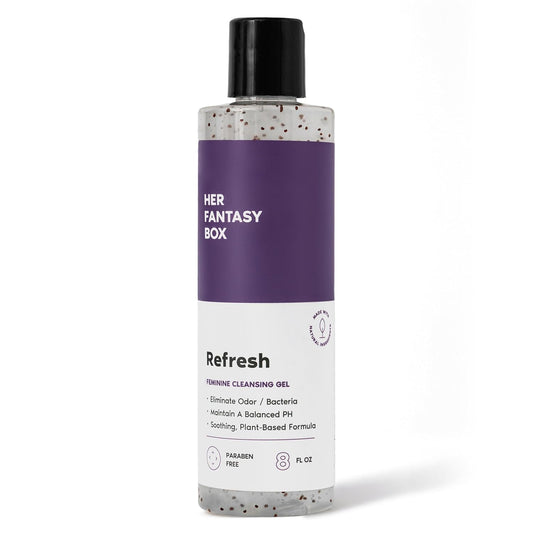 Her Fantasy Box Refresh pH Balanced Gentle Shower Gel Natural Hygiene Solution for All Skin Types 8 oz