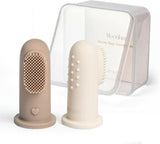 Moonkie Baby Finger Toothbrush Tongue Oral Cleaner Kit for 3 Months +, 3 Pcs, Blush/Pale Mauve/Blush Soft Touch Design