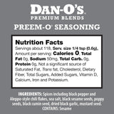 Dan-O's Preem-O Seasoning 2.5 oz, Meat Seasoning for Steak, Ribs, Chicken, Brisket, Sugar Free, Zero Calorie