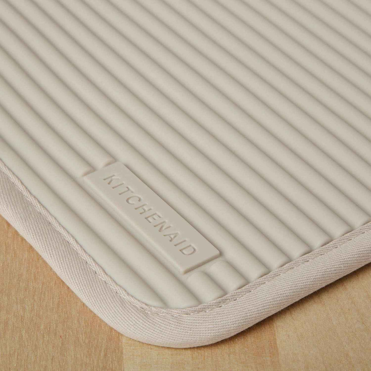 KitchenAid Ribbed Soft Silicone Pot Holder 2-Pack Set, Milkshake Tan, 7"x9"