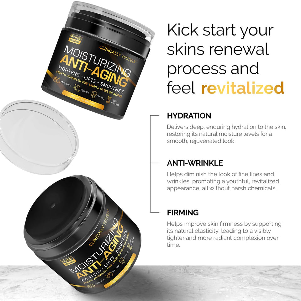 Men's Hydrating Face Cream Moisturizer for Anti-Aging, Collagen, Retinol, and Hyaluronic Acid - 1.7 oz