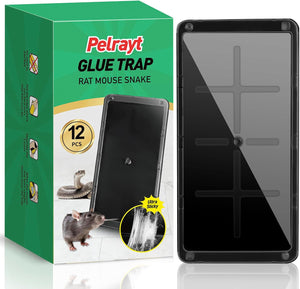 Glue Mouse Traps Indoor for Home, Rat Trap-12 Pack, Large Heavy Duty Glue Traps for Safe Home Pest Control. Pre-Scented, Non-Toxic Sticky Boards for Mice, Rats & More. Easy To Use