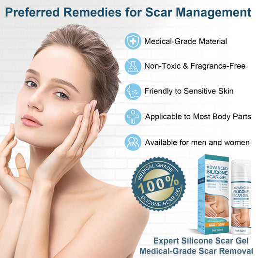 Advanced Scar Gel, Silicone Scar Gel, Treats Old and New Scars, Reduces the Appearance of Scars from, Body, Face, Stretch Marks, Surgical Scar, Keloids, Acne, Burns and More, 50g (1.7 Oz)