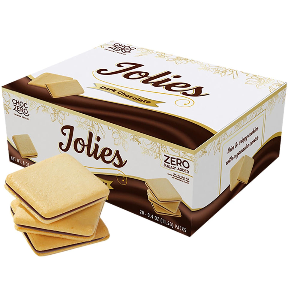 choczero dark chocolate jolies gluten free sugar free keto cookies box 20 count 8 ounce