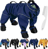 Dog Snow Suit with Attached Boots, PU Water-Resistant Winter Hiking Leggings for Outdoor Adventures