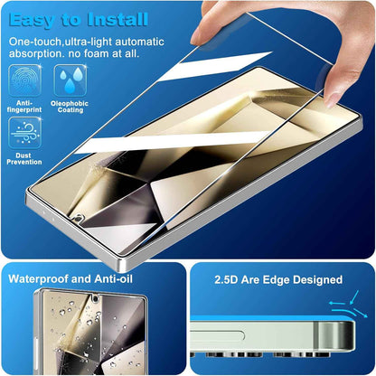 samsung galaxy s25 ultra tempered glass screen protectors 3 pack + 3 pack camera lens protector