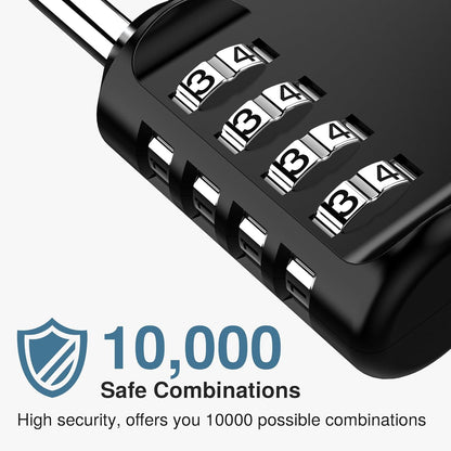 PLroma 2 Pack Combination Lock for Locker 4 Digit Outdoor Waterproof Padlock for School, Gym, Sports, Fence, Toolbox, Gate, Case, Outdoor, Hasp Storage (Black)