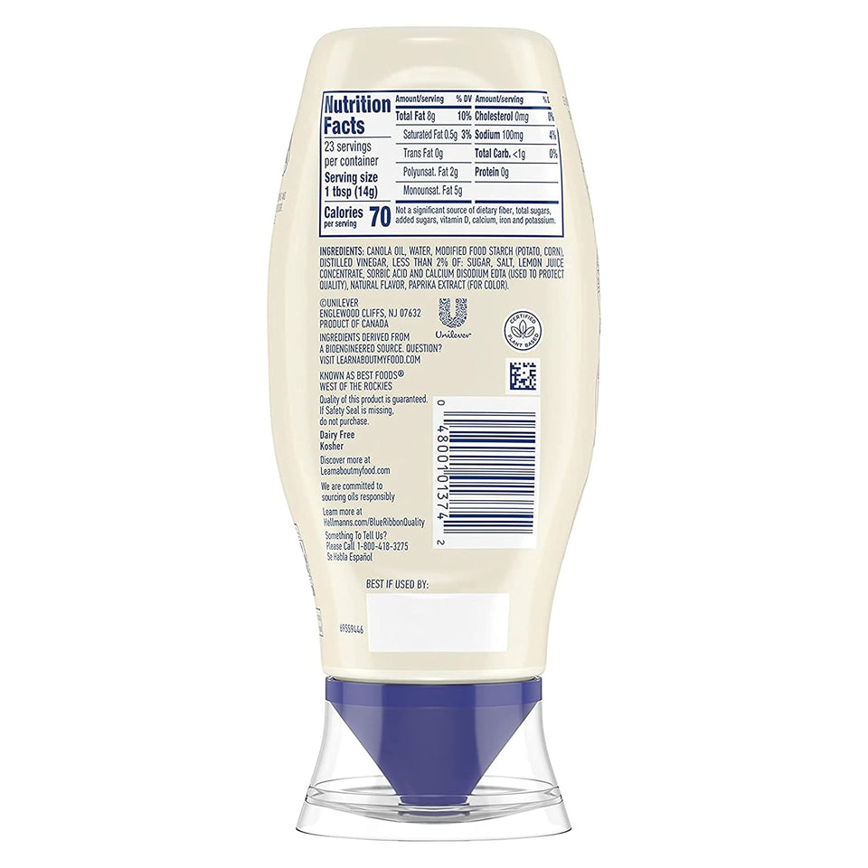 Hellmann's Vegan 3 Ct Dressing & Spread, Plant-Based Mayo Alternative, Same Great Taste, Gluten-Free, 11.5 oz