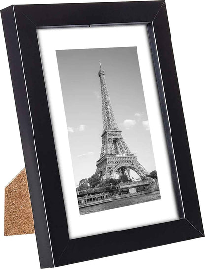 upsimples 5x7 Picture Frame Set of 10, Display Pictures 4x6 with Mat or 5x7 Without, Multi Photo Frames Collage for Wall or Tabletop Display, Black