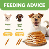 MON2SUN 5-inch rawhide twist chicken hide sticks for puppy and small dogs, 14.11 oz chicken pack