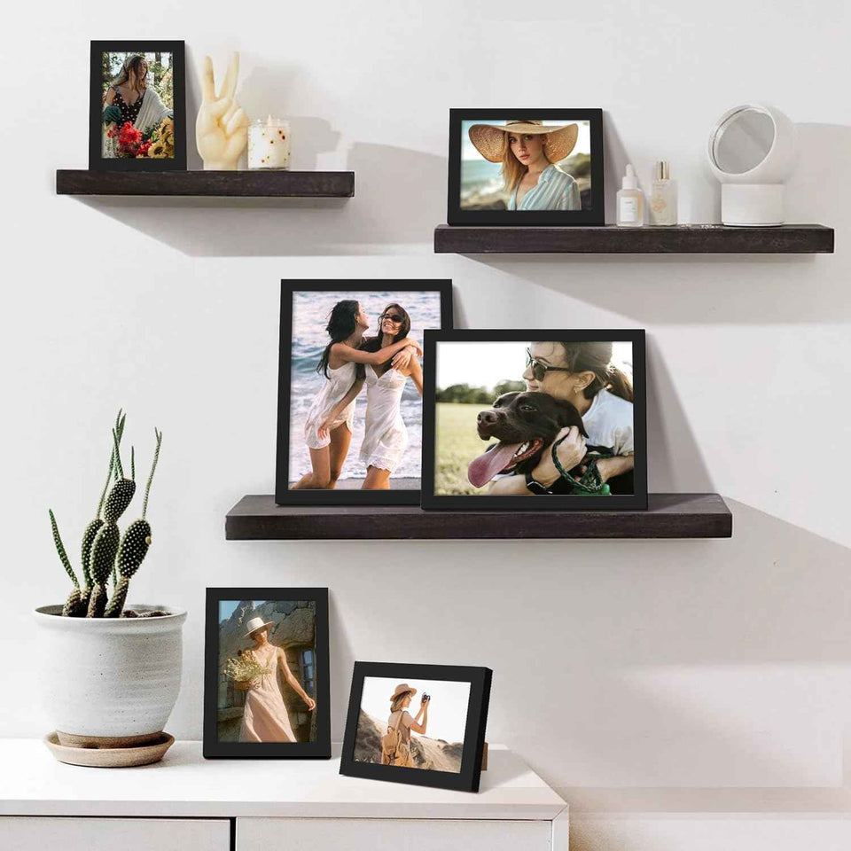 upsimples 10 Pack Picture Frames Collage Wall Decor for Mounting or Tabletop Display, Photo Gallery Frame Set for Family, Multi Sizes Including 8x10, 5x7, 4x6, Black
