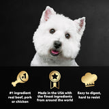 cesar loaf in sauce wet dog food rotisserie chicken, filet mignon, angus beef, and ham & egg flavors variety pack