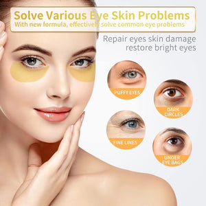 24K gold under eye patches for dark circles, puffiness, and wrinkles care, 60pcs