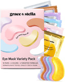 grace & stella Retinol Under Eye Patches for Puffy Eyes & Dark Circles - Restoring Gel Under Eye Masks with Hyaluronic Acid - Purple, 24 Pairs for Women