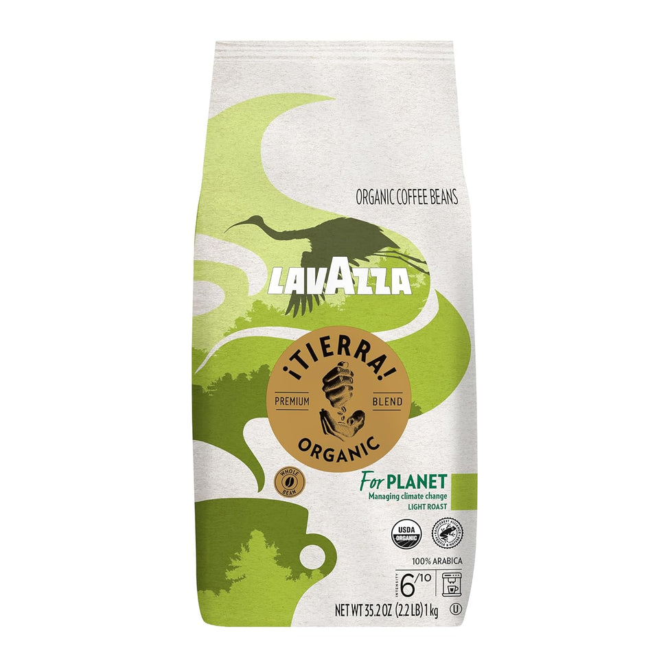 Lavazza ¡Tierra! 100% Arabica Organic Whole Bean Light Roast Coffee, 2.2 lb Bag, Italian Blend