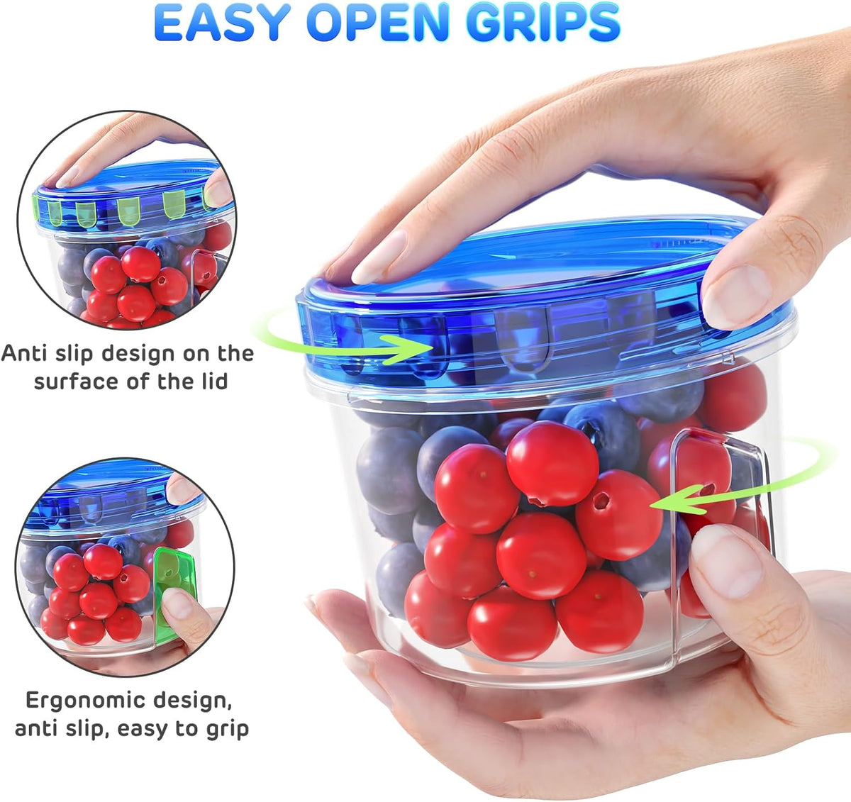 Freezer Storage Containers, [6 Pack-16 Oz] Airtight Plastic Food Storage Containers with Twist Top Lids, Soup, Meal Prep Containers | BPA Free | Stackable | Leakproof | Microwave/Dishwasher Safe