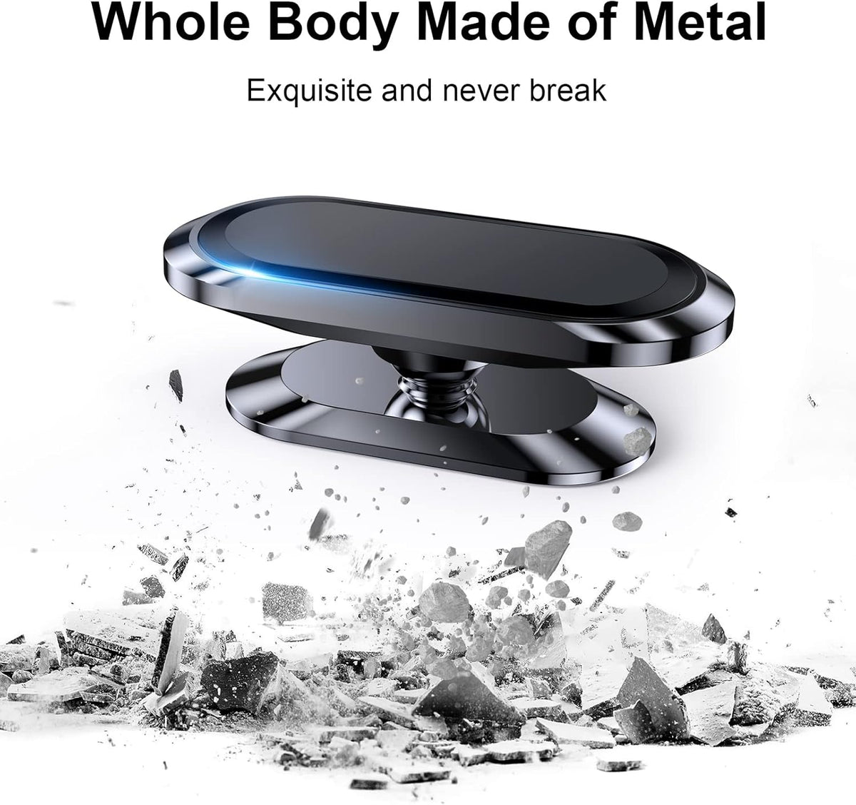 2-Pack Magnetic Phone Holder for Car Dash Strong Magnet Magnetic Car Phone Holder Mount 4 Plate Phone Holders for Your Car Phone Mount for Car Dashboard Cell Phone Car Mount for iPhone Samsung