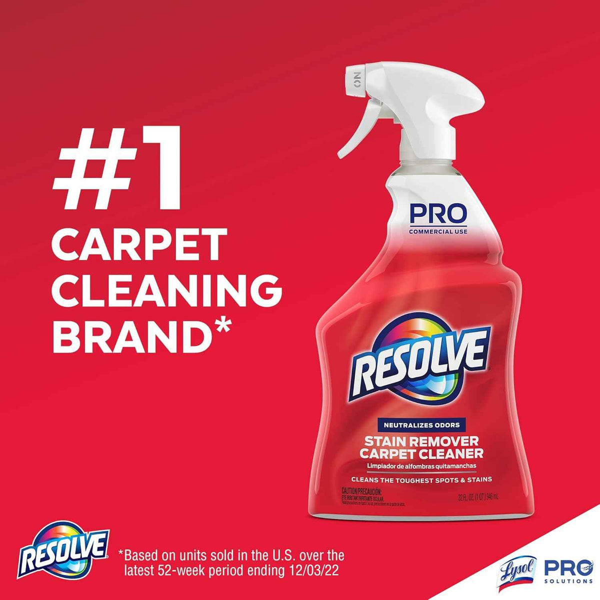 Resolve Professional Strength Spot and Stain Carpet Cleaner, Carpet Cleaner, Carpet Cleaner Solution, 32 Fl Oz (Pack of 1)