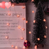 Valentine’s Day Fairy String Lights - 10.5 ft 30 LED Pink Heart Battery Operated Fairy Lights with Timer and Remote, Twinkle Heart Lights for Wedding DIY Indoor Christmas Gift Valentine's Day