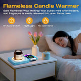 Coffee Mug Warmer, Smart Mug Warmer, 15W Wireless Phone Charging, 3 Heat Settings Temperature Controlled, 8H Auto Off, Candle Warmer, Safe for Heating Coffee, Beverage, Milk, Tea (Blue)