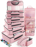 vekens 8-set packing cubes nylon organizer bags for beach vacation cruise ship travel essentials suitcase