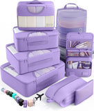 vekens 8-set packing cubes nylon organizer bags for beach vacation cruise ship travel essentials suitcase