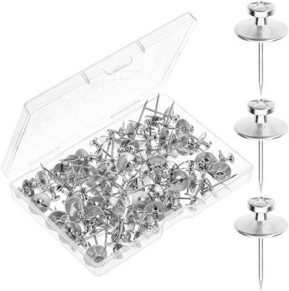 Mr. Pen- Double Headed Picture Hanging Nails, 50 Pack, Black, Push Pins for Wall